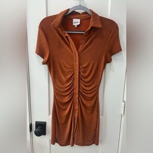 Sky to Moon Burnt Orange Mini Dress - Size Small